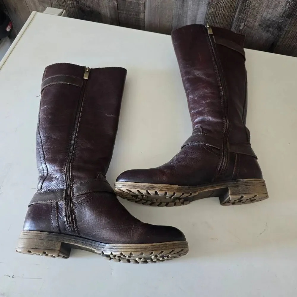 Naturalizer Tanita N5 Comfort Brown Knee High Leather Faux Fur Boots 7.5M